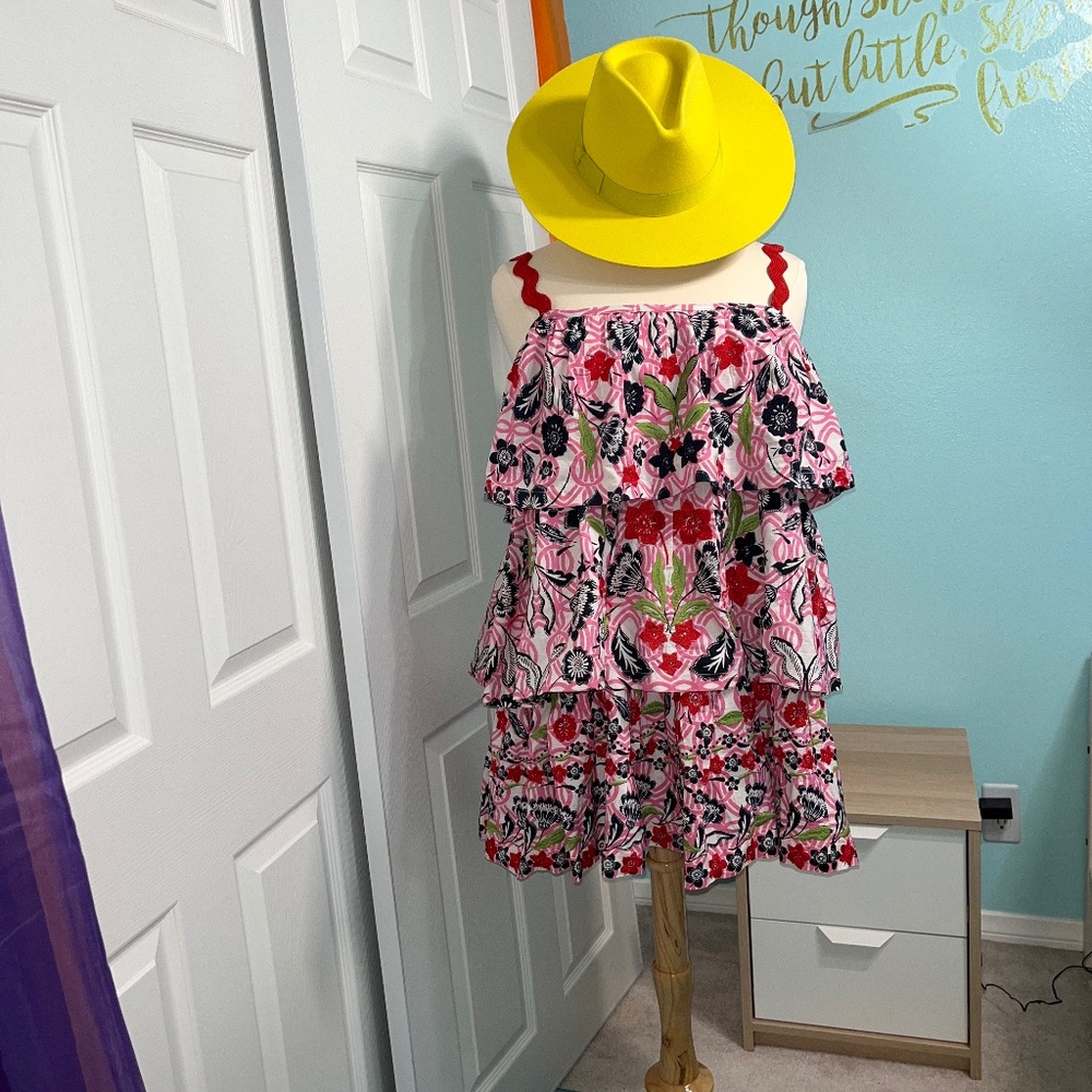 NWT - Maeve Tiered Embroidered Mini Dress